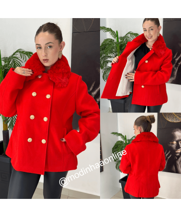 Casaco Luiza Vermelho Casaco Luiza Vermelho